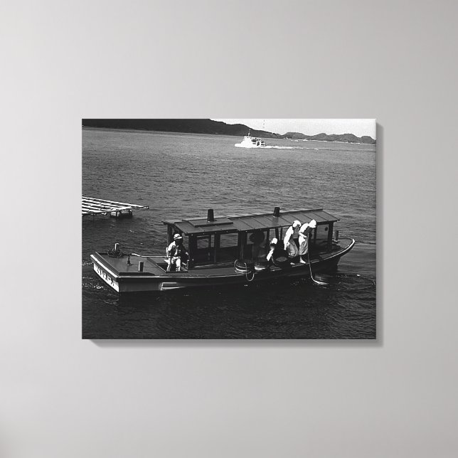 Vintages Japan Mie Mikimoto Island Pearl Tauchboot Leinwanddruck (Vorderseite)