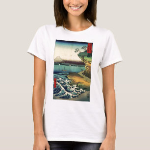 Vintages Japaner Ukiyo-e der Fujisan 房州保田ノ海岸 T-Shirt