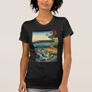 Vintages Japaner Ukiyo-e der Fujisan 房州保田ノ海岸 T-Shirt