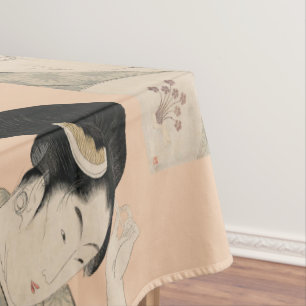 Vintages Japaner Ukiyo-e Frauen-Porträt I Tischdecke