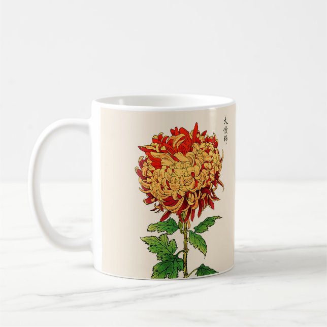 Vintages japanisches Chrysanthemum. Gold und Orang Kaffeetasse (Links)