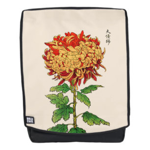 Vintages japanisches Chrysanthemum. Gold und Orang Rucksack