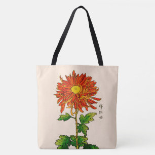 Vintages japanisches Chrysanthemum. Orange und Gol