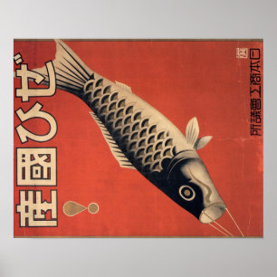 Vintages japanisches Fischplakat Poster