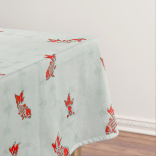 Vintages japanisches Goldfisch-Wiederholmuster Tischdecke