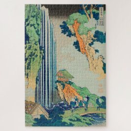 Vintages Japanisches Holzhaus Wasserfall Kisokaido Puzzle