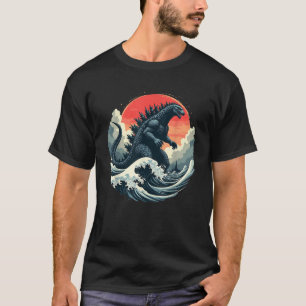 Vintages japanisches Kaiju-Monster The Great Wave  T-Shirt