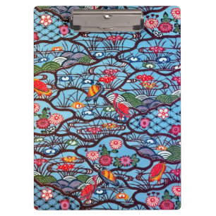 Vintages japanisches Kimono-Gewebe (Bingata) Klemmbrett