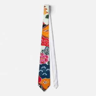 Vintages japanisches Kimono-Gewebe (Bingata) Krawatte