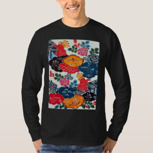 Vintages japanisches Kimono-Gewebe (Bingata) T-Shirt