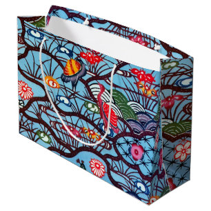 Vintages japanisches Kimono Textile (Bingata) Große Geschenktüte