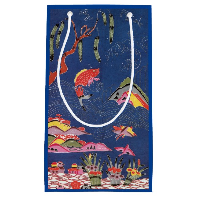 Vintages japanisches Kimono Textile (Bingata) Kleine Geschenktüte (Vorderseite)