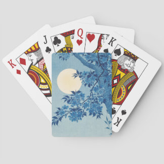 Vintages japanisches Kirschblossom und Mond Spielkarten