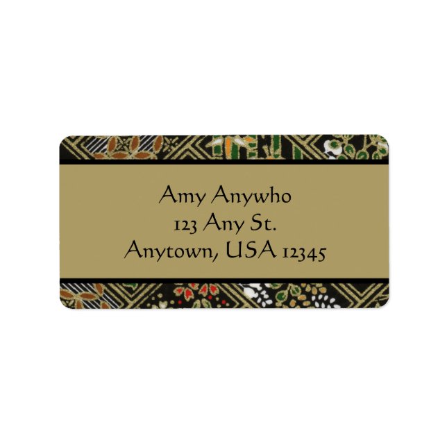 Vintages japanisches Muster Adressaufkleber (Vorne)