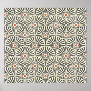 Vintages japanisches Muster, nahtlose Textur. Poster