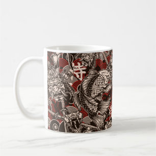 Vintages japanisches nahtloses Muster mit Katana-S Kaffeetasse