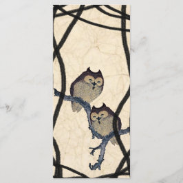 Vintages japanisches Owls-Hochzeitsprogramm Programm