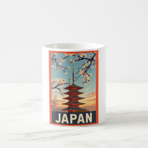 Vintages japanisches Reiseplakat - Japanische Pago Kaffeetasse