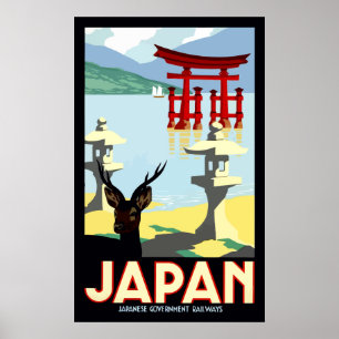 Vintages japanisches Reiseplakat Poster