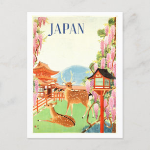 Vintages japanisches Reiseplakat Postkarte