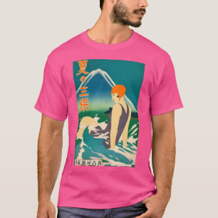 Vintages japanisches Schwimmer-Reiseplakat T-Shirt