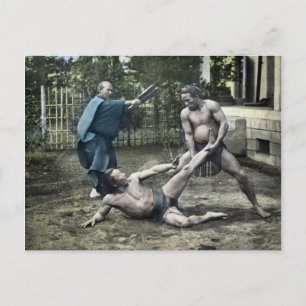 Vintages Japanisches Sumo Traditionelle 相 撲 Postkarte