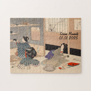 Vintages japanisches Teezeremonie nach Maß Art 2 Puzzle