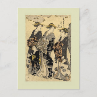 Vintages japanisches woodblock postkarte