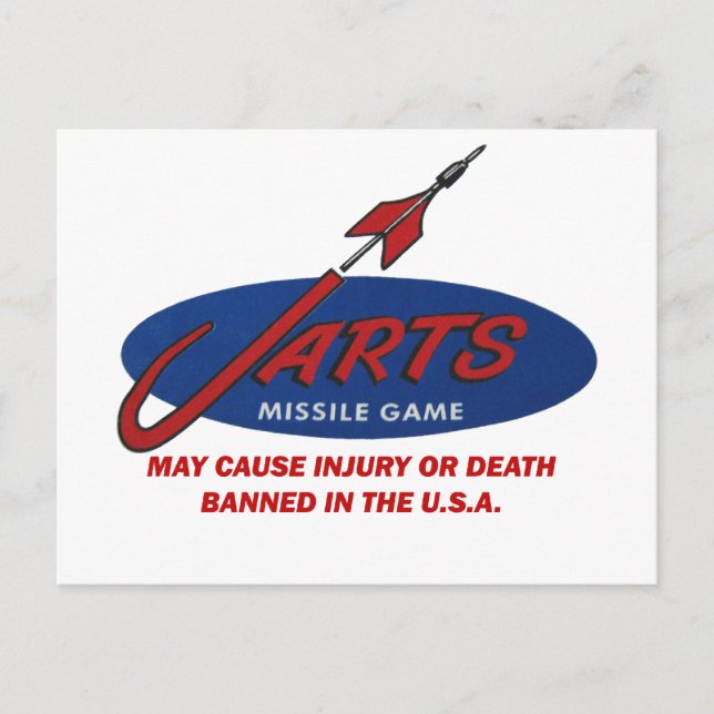 Vintages Jarts-Turnier Einladung Postkarte (Vorderseite)