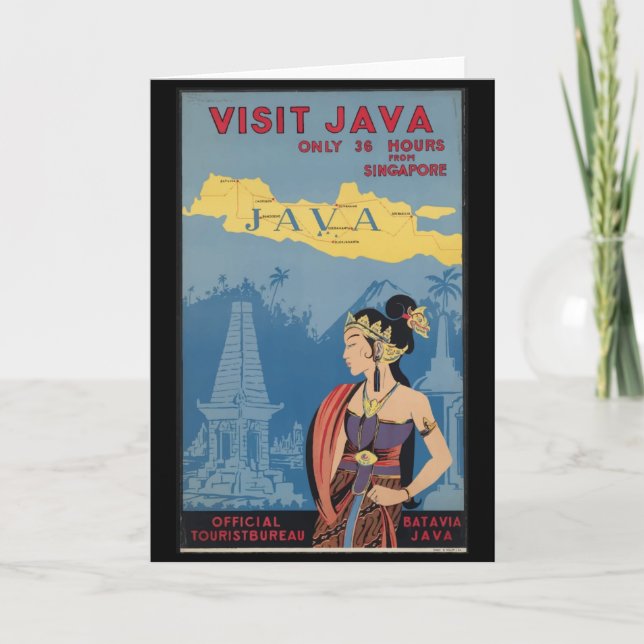 Vintages Java Indonesien Karte (Vorderseite)