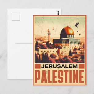 Vintages Jerusalem Al-Aqsa Moschee Kuppel des Fels Postkarte