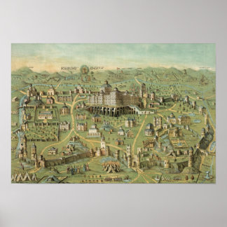 Vintages Jerusalem-Illustrationspopster Poster