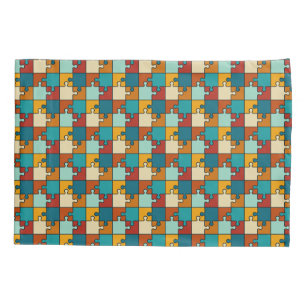 Vintages Jigsaw Puzzle Pieces Muster Kissenbezug