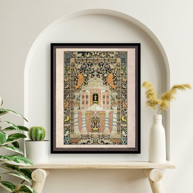 Vintages jüdisches Zivilisationsbild Poster (Ancient Mizrach Plaque indicating "east" as the direction of prayer for Jews in the Diaspora)