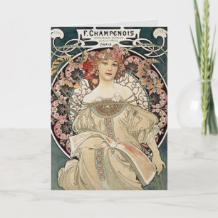 Vintages Jugendstil Alphonse Mucha Kunstwerk Karte