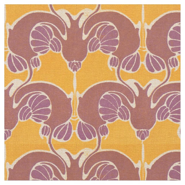 Vintages Jugendstil Astarta Muster von K. Moser Stoff (Nahaufnahme)