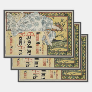 Vintages Jugendstil, Ausstellung des Beaux Arts Geschenkpapier Set