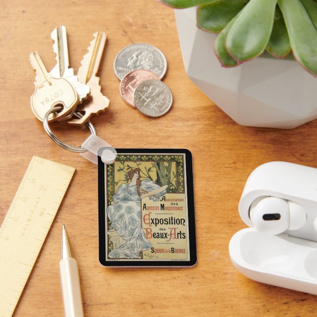 Vintages Jugendstil, Ausstellung des Beaux Arts Schlüsselanhänger (Schreibtisch)
