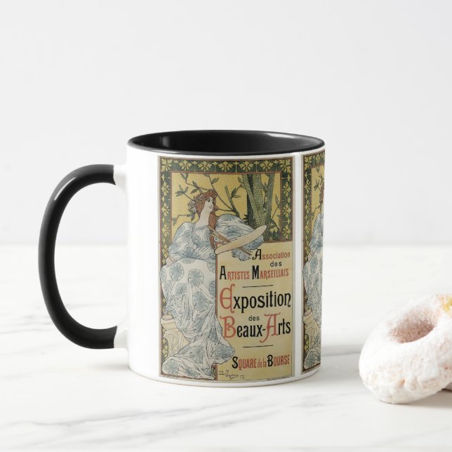 Vintages Jugendstil, Ausstellung des Beaux Arts Tasse (Mit Donut)