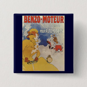Vintages Jugendstil, Benzo Moteur von Jules Cheret Button