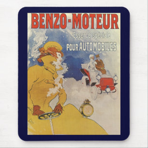 Vintages Jugendstil, Benzo Moteur von Jules Cheret Mousepad