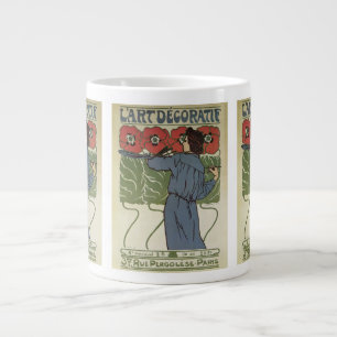 Vintages Jugendstil, Blume zum Malen von Mohn Jumbo-Tasse