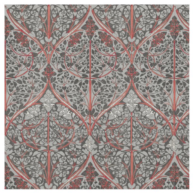 Vintages Jugendstil-Blumenmuster Stoff (Nahaufnahme)