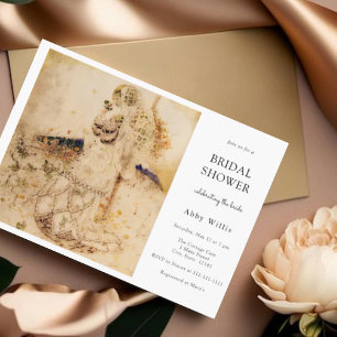 Vintages Jugendstil-Brautparty Einladung