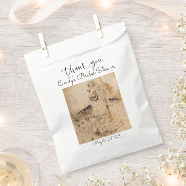 Vintages Jugendstil-Brautparty Geschenktütchen (Ausgeschnitten)