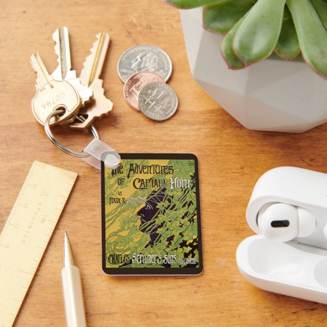 Vintages Jugendstil-Buch, Kapitän Horn Adventures Schlüsselanhänger (Schreibtisch)
