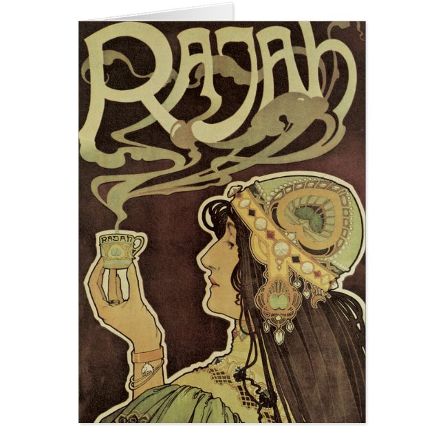 Vintages Jugendstil-Café Rajah, Frau mit Kaffee (Vorne)