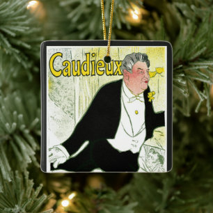 Vintages Jugendstil, Caudieux von Toulouse Lautrec Keramikornament