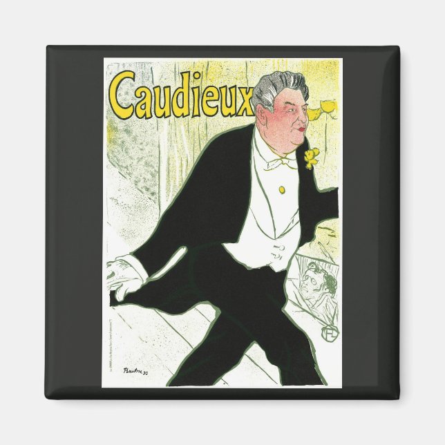 Vintages Jugendstil, Caudieux von Toulouse Lautrec Magnet (Vorne)
