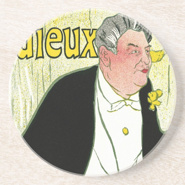 Vintages Jugendstil, Caudieux von Toulouse Lautrec Untersetzer (Vorne)